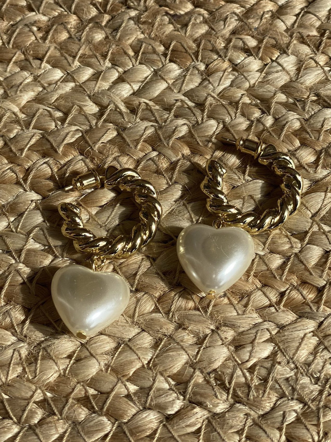 Pearl Heart Hoops